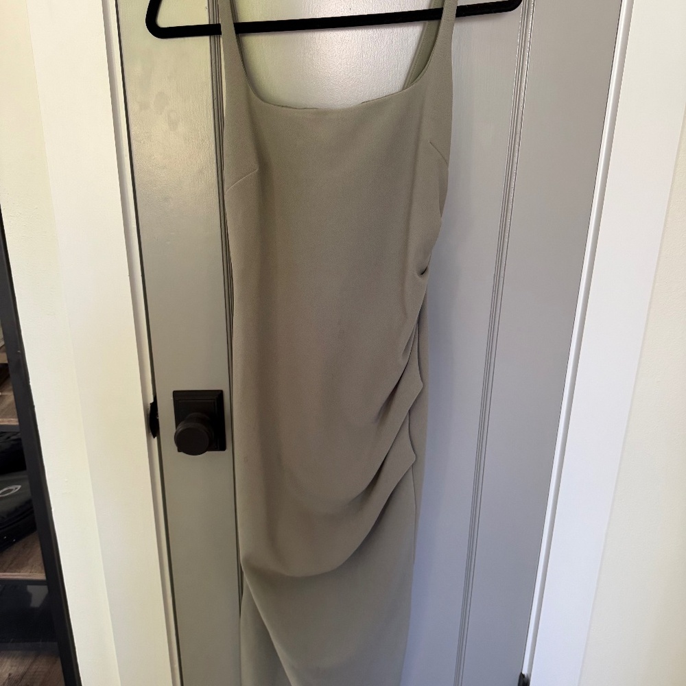 Bec + Bridge Draped Midi Dress – Olive Green, Size US 8 (AUS 12)